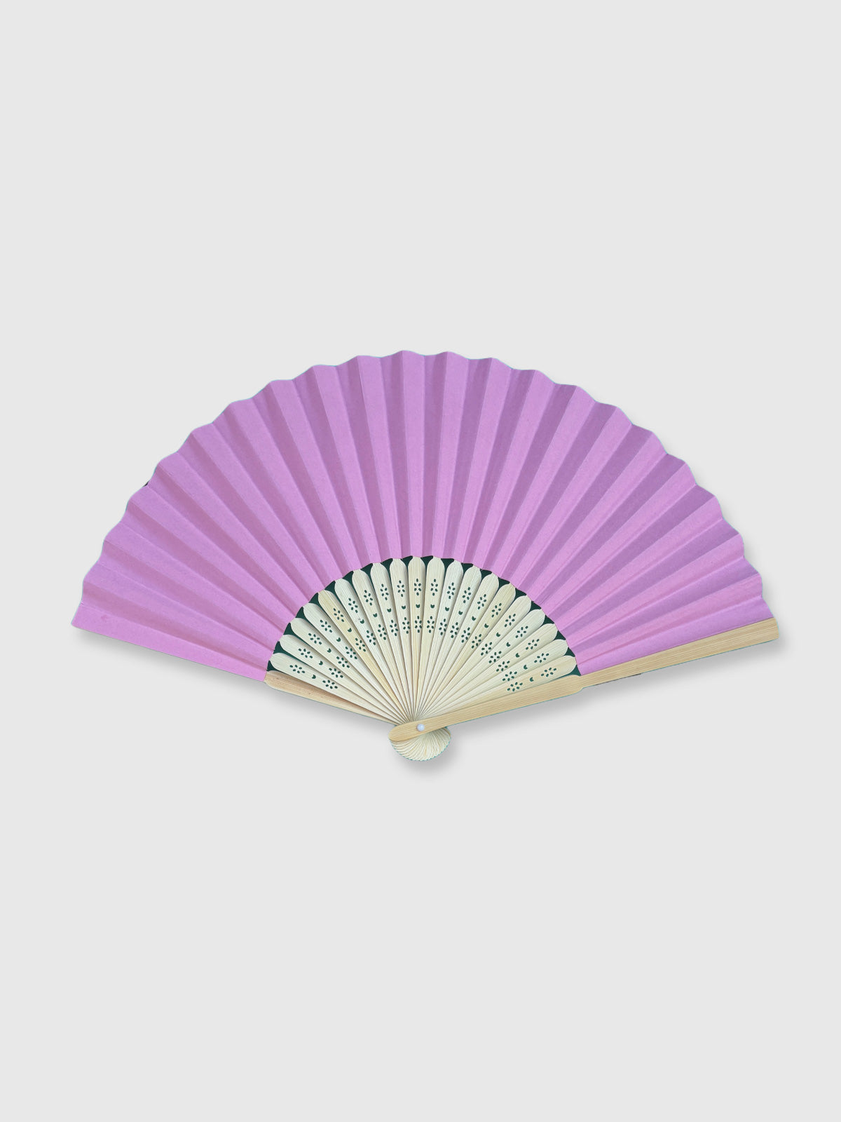 Wooden Paper Hand Fan - Pink