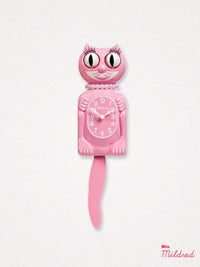Kitty Cat Clock Necklace - Small Size - Pink