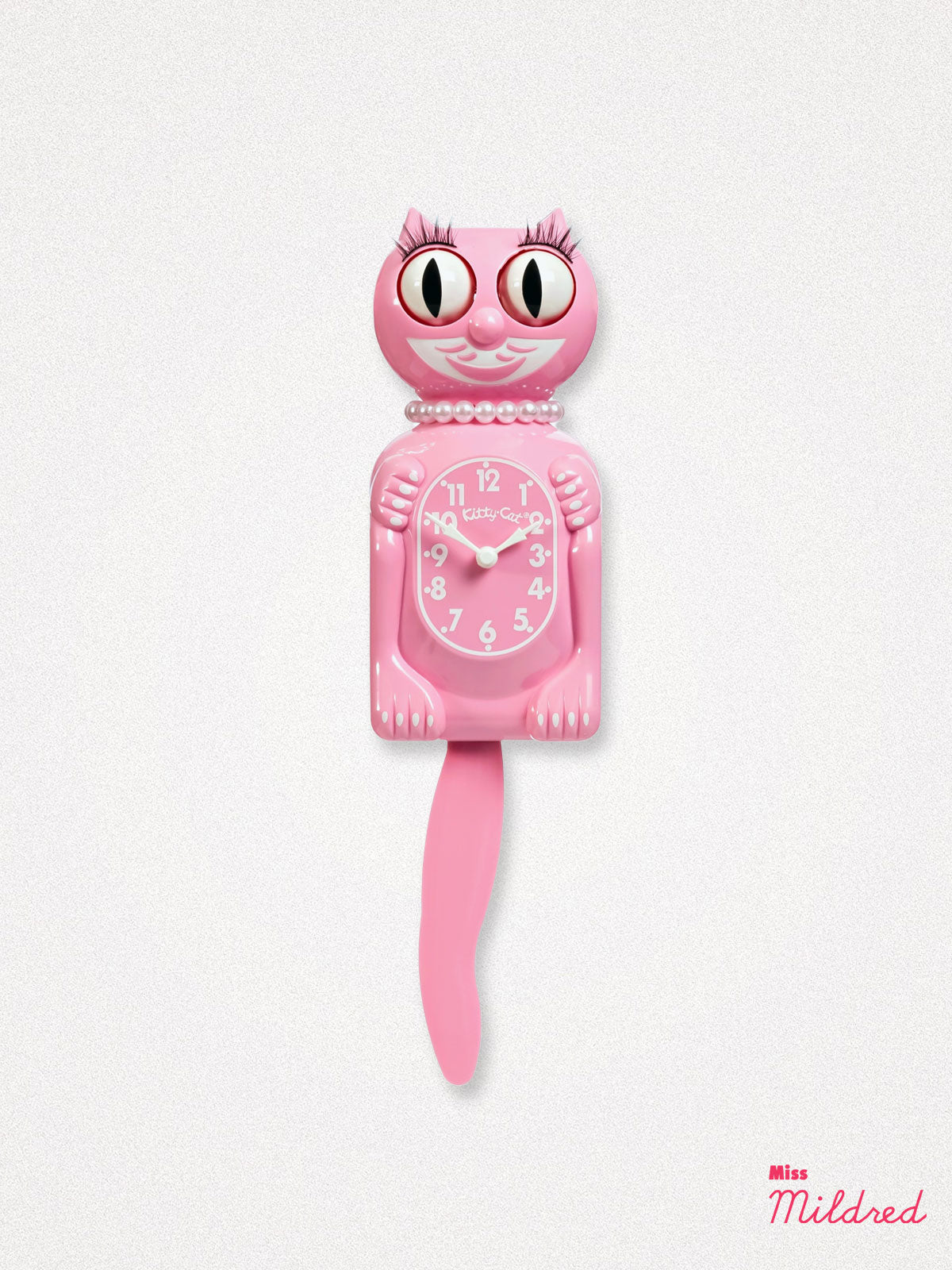 Kitty Cat Clock Necklace - Small Size - Pink