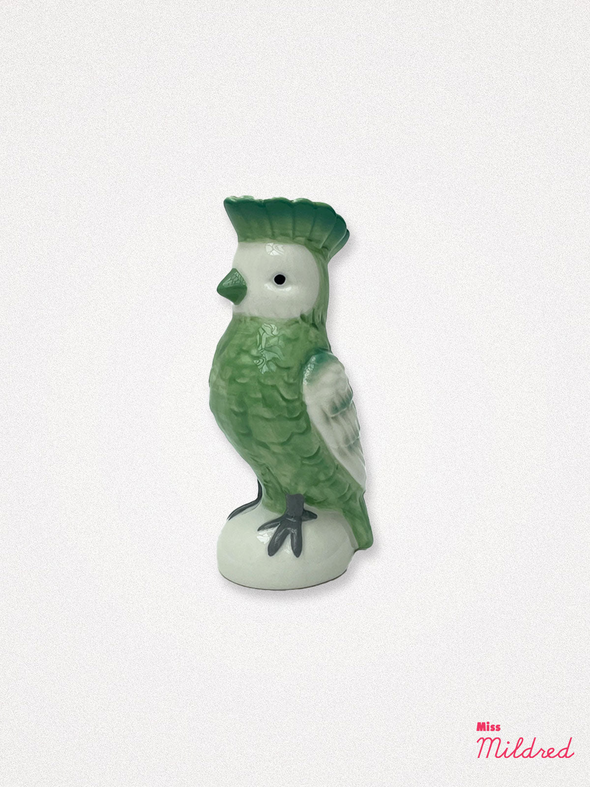 Porcelain Green Parrot 'Soliflore' Vase