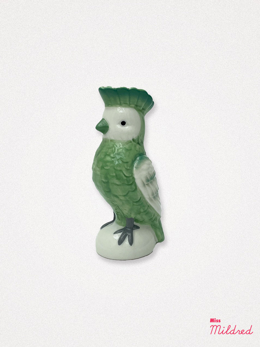 Porcelain Green Parrot 'Soliflore' Vase