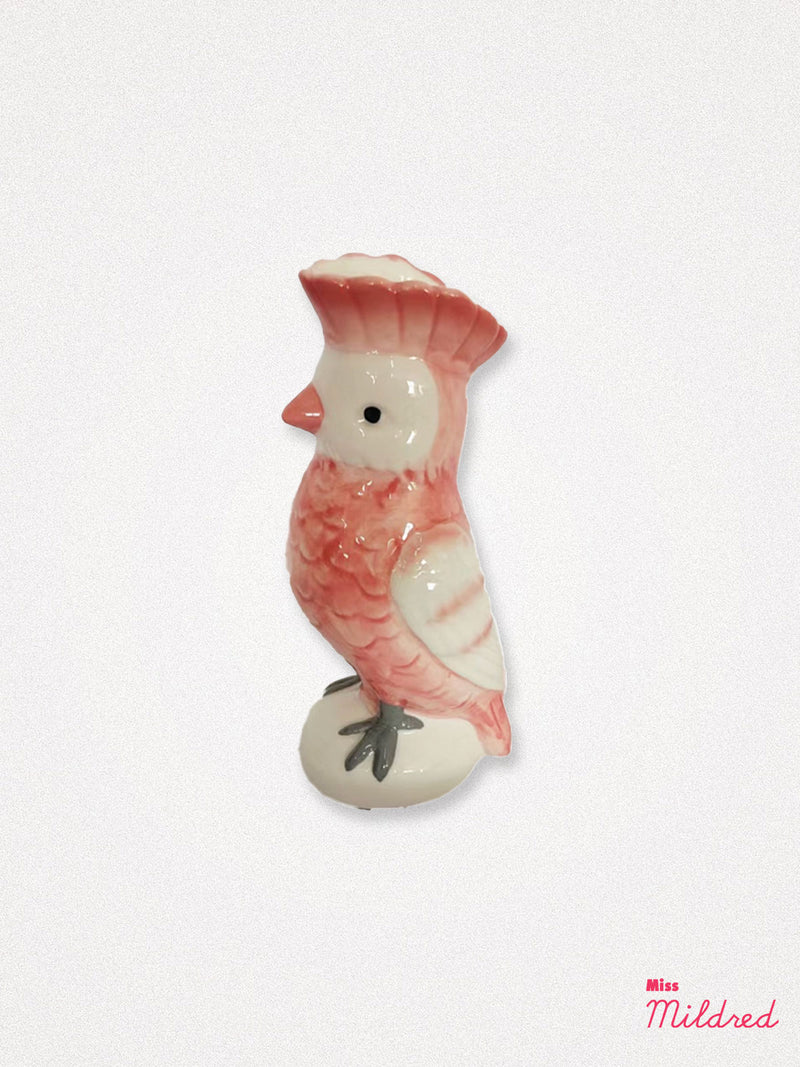 Porcelain Pink Parrot 'Soliflore' Vase