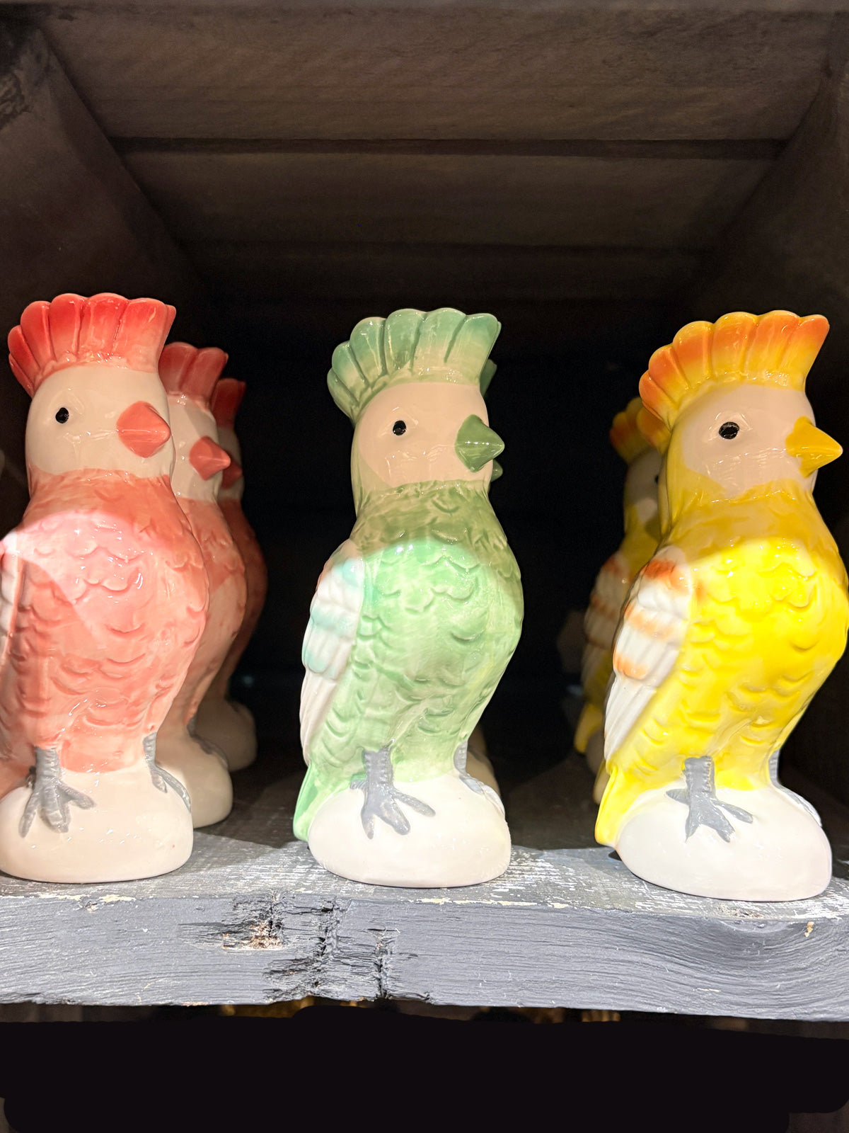 Porcelain Green Parrot 'Soliflore' Vase