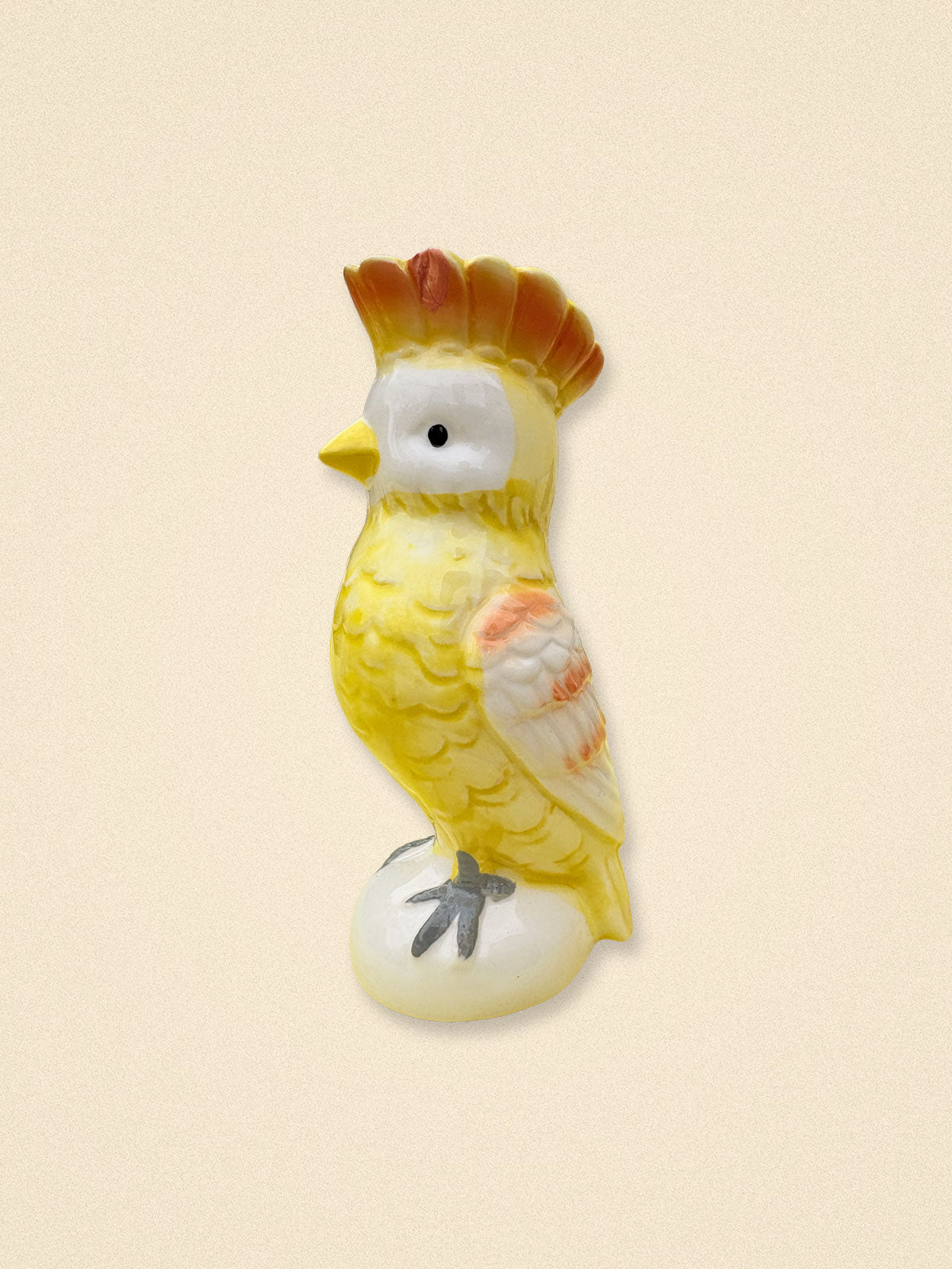 Porcelain Yellow Parrot 'Soliflore' Vase - Chipped