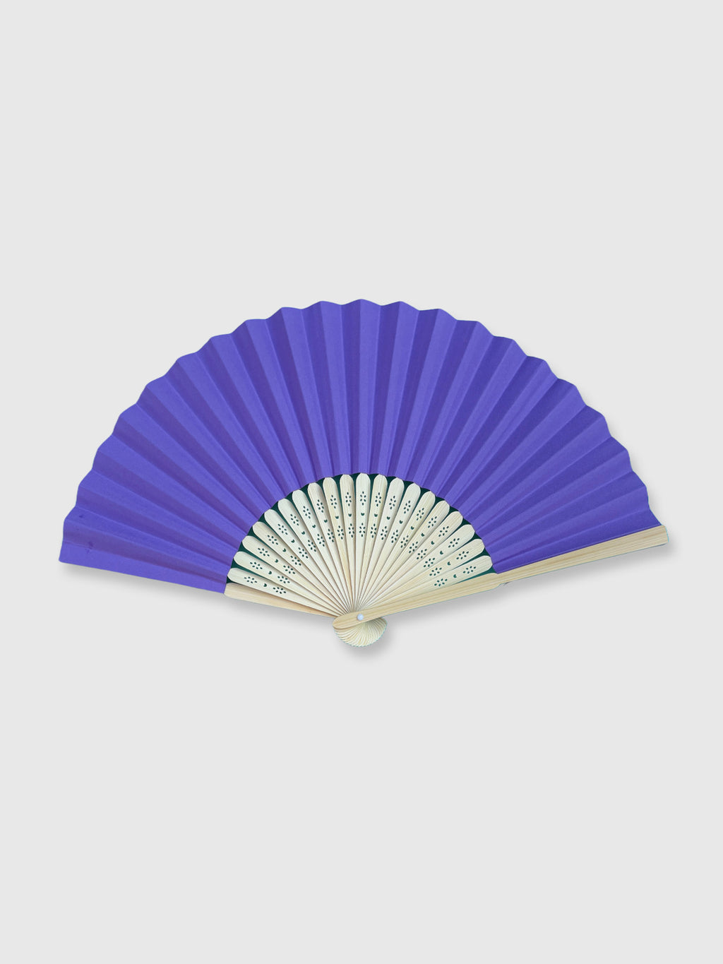 Wooden Paper Hand Fan - Purple