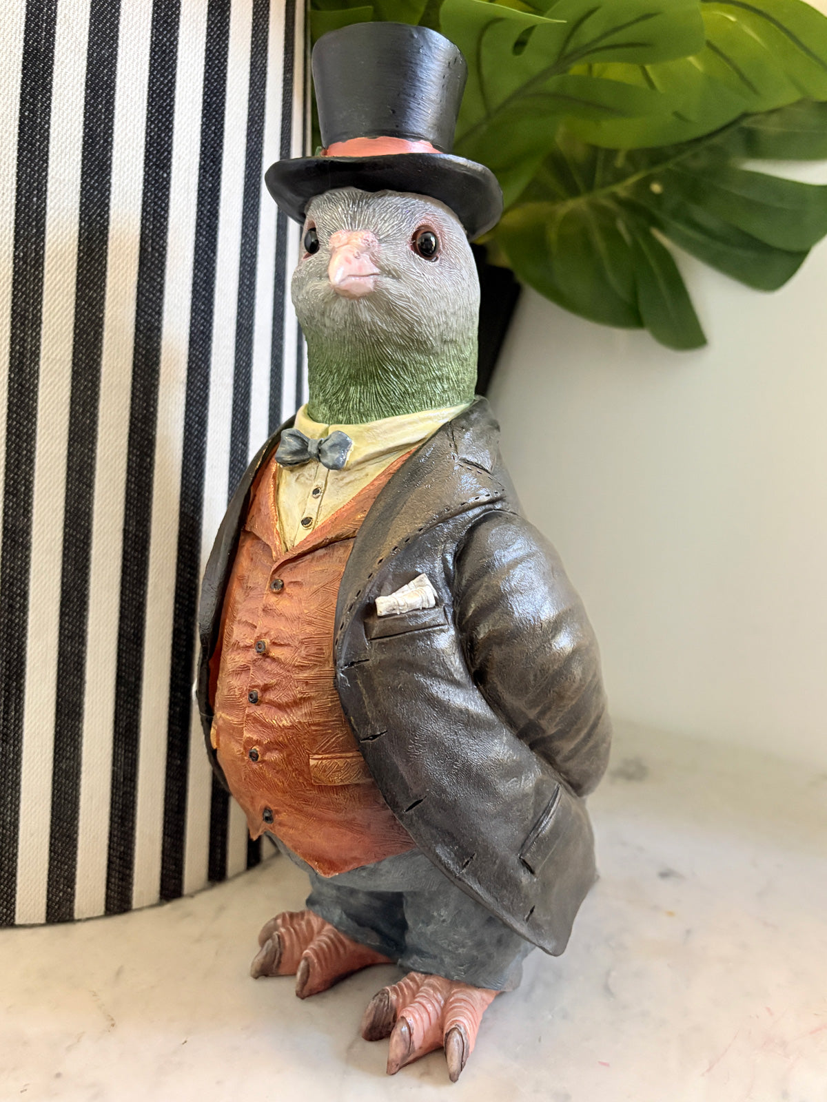 Quirky Pigeon in a Suit Statue - 27cm