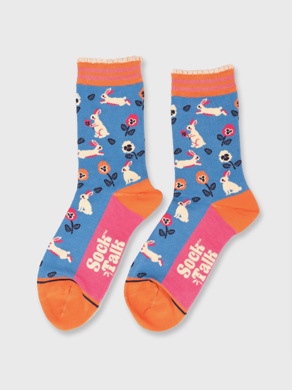 Bunny and Flowers Bamboo Socks - Ladies