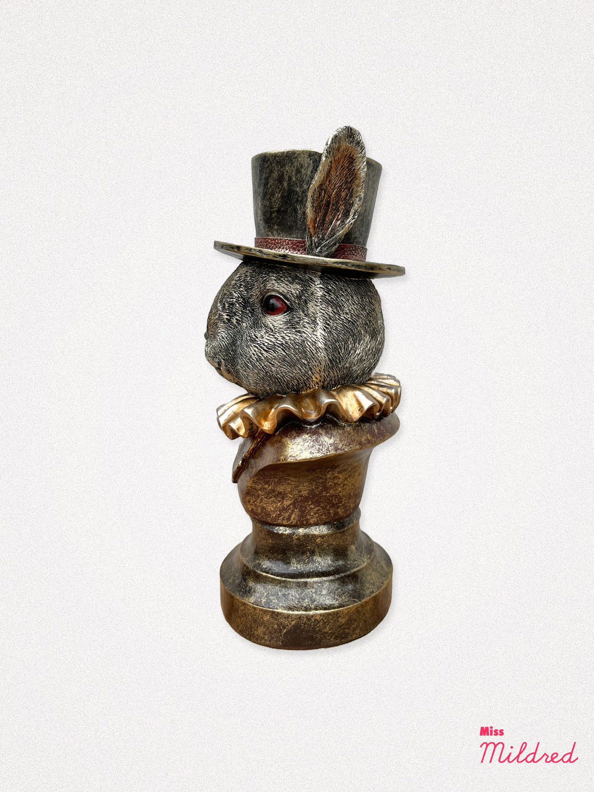 Top Hat Rabbit Bunny Bust - Bronze and Gold
