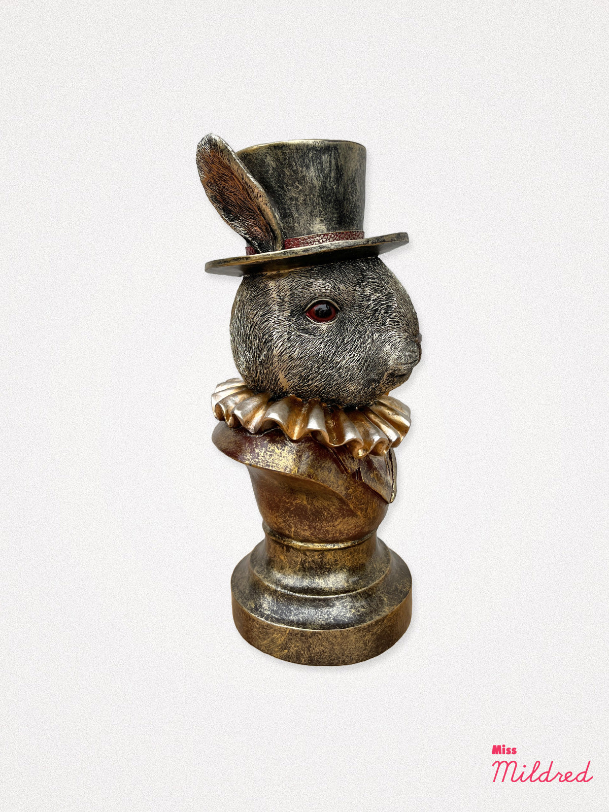 Top Hat Rabbit Bunny Bust - Bronze and Gold