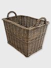 Rectangular Wicker Log Basket with Handles