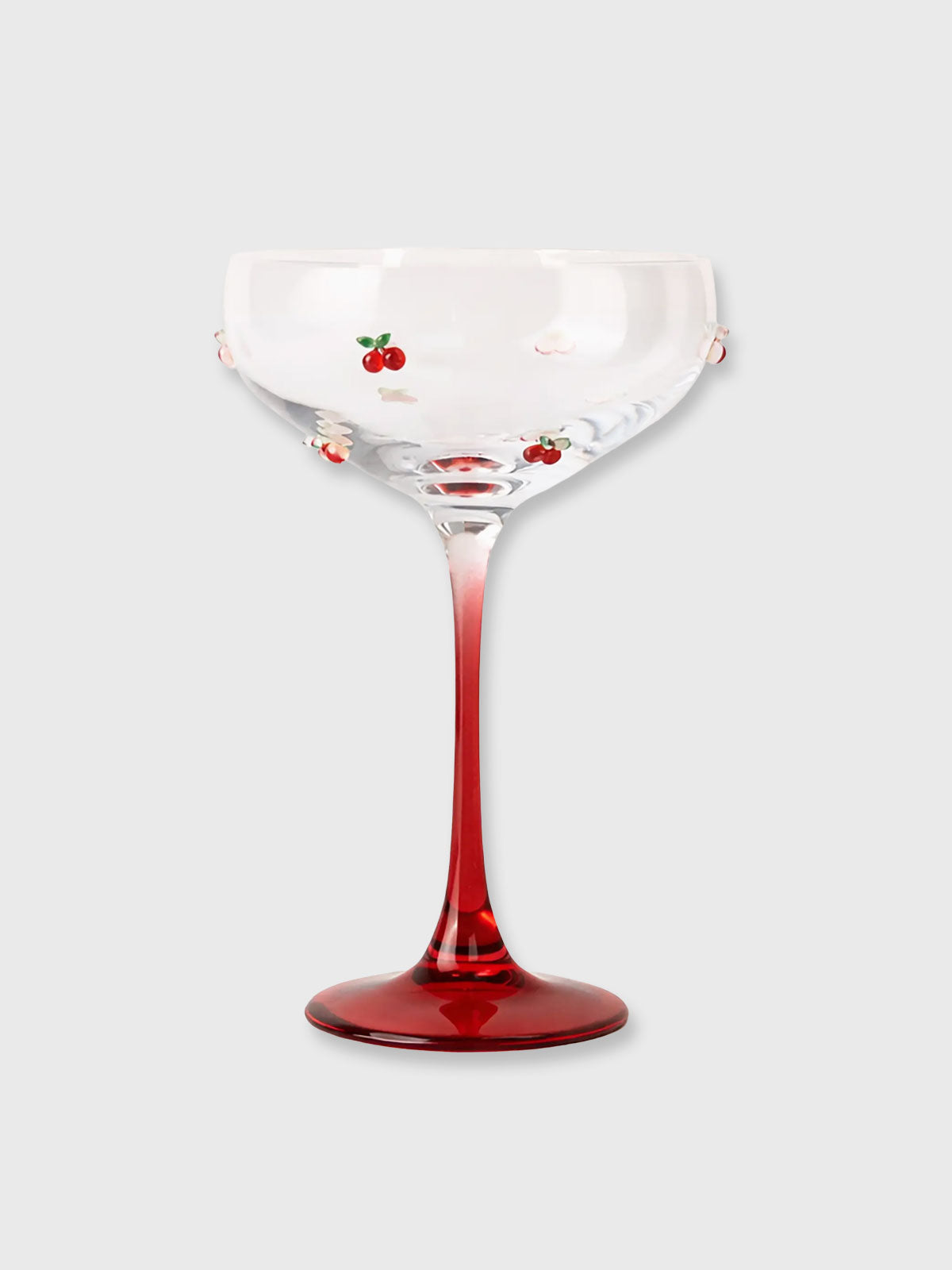 Red Cherry Coupe Cocktail Glass