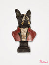 Regal Gentry Bull Dog Statue Bust - Black and Red