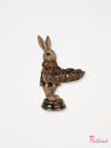 Bunny Rabbit Holding Tray - Gold & Brown