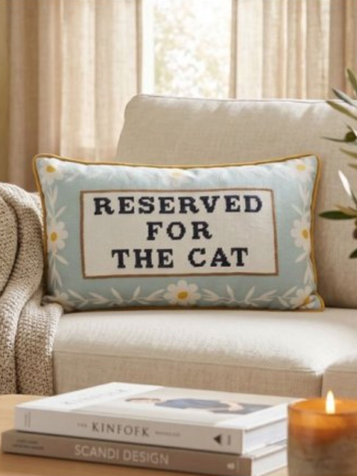 Reserved For The Cat Slogan Cushion - 50cm