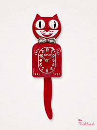 Kit Cat Clock Retro - Original Large Size - Red & Chrome