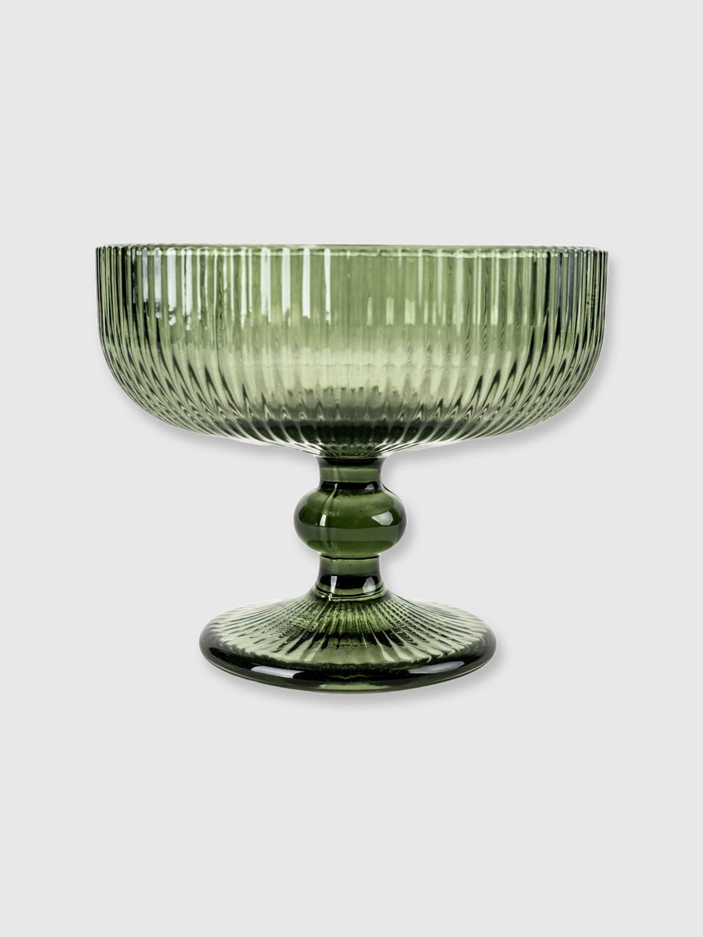 Ribbed Coupe Glass - Olive Green