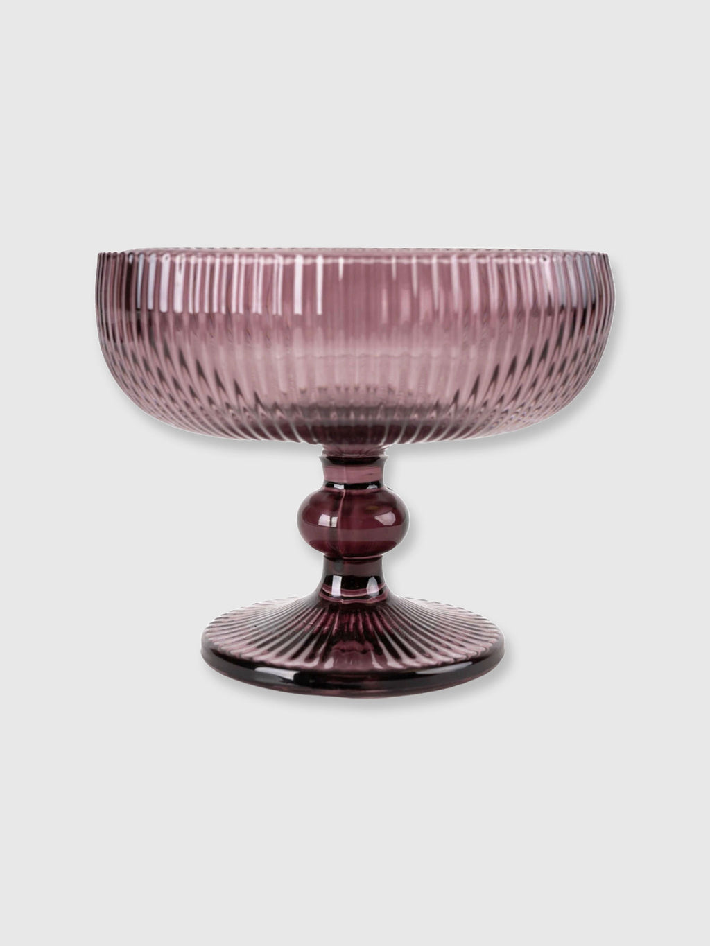 Ribbed Coupe Glass - Plum Red