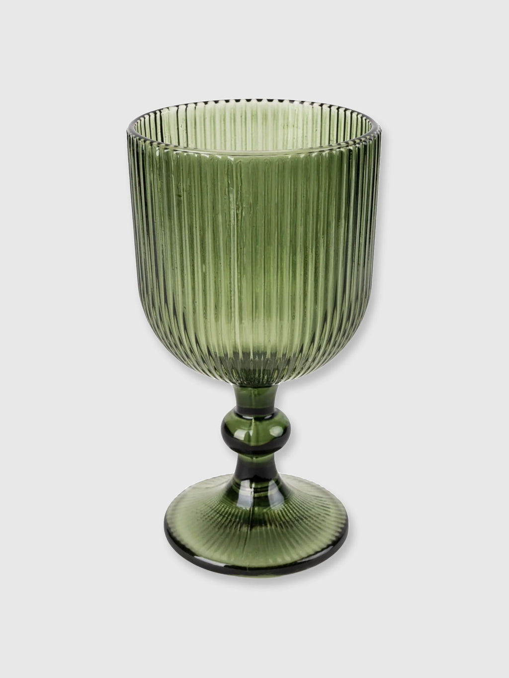 Ribbed Wine Glass - Green