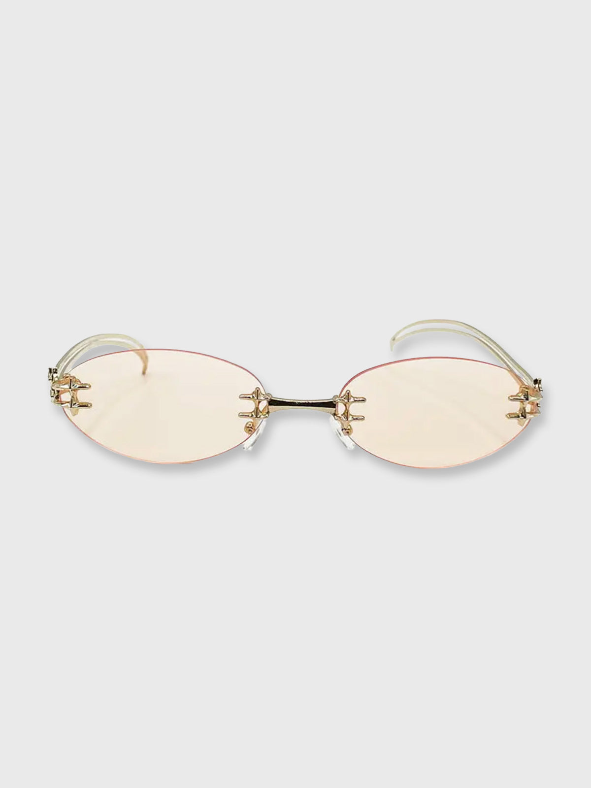 Sunglasses Rimless Oval in Light Brown
