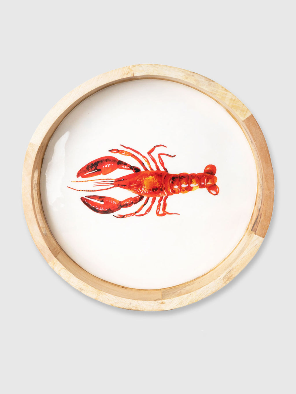 Wooden Round Tray 29cm - Lobster