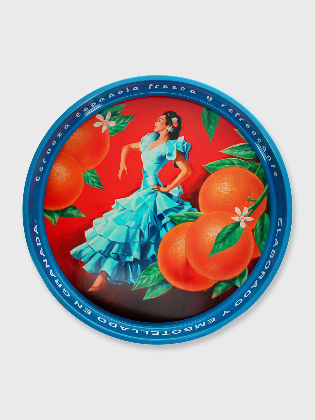 Round Metal Serving Tray - Spanish Dancer