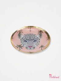 Glass Trinket Dish - Leopard Face