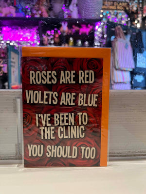 Greeting Card - Roses Are Red Clinic