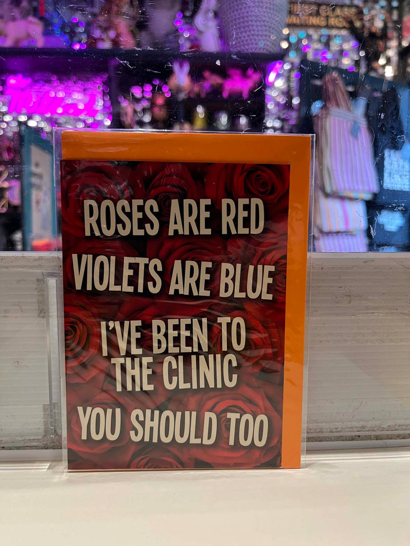 Greeting Card - Roses Are Red Clinic