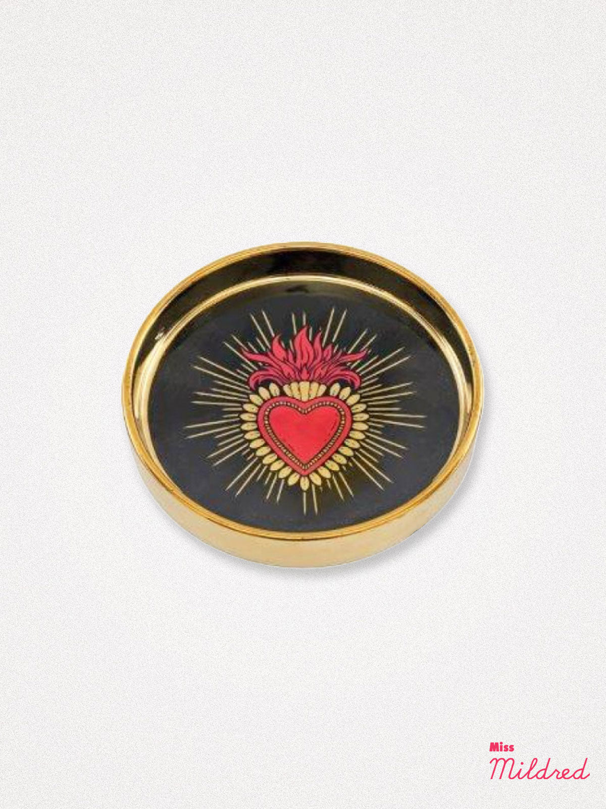 Round Trinket Dish -Sacred Heart Flame