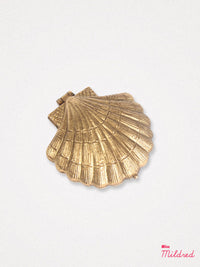 Scallop Clam Shell Shaped Trinket Dish - Gold