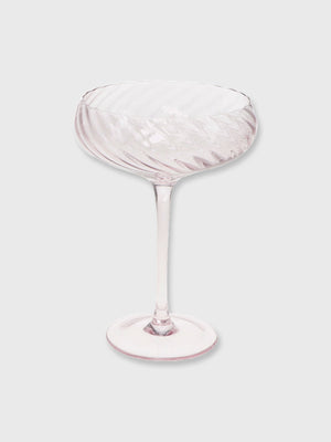 Cocktail Coupe Glass - Pink Tint