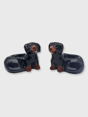 Ceramic Dachshund Egg Cups