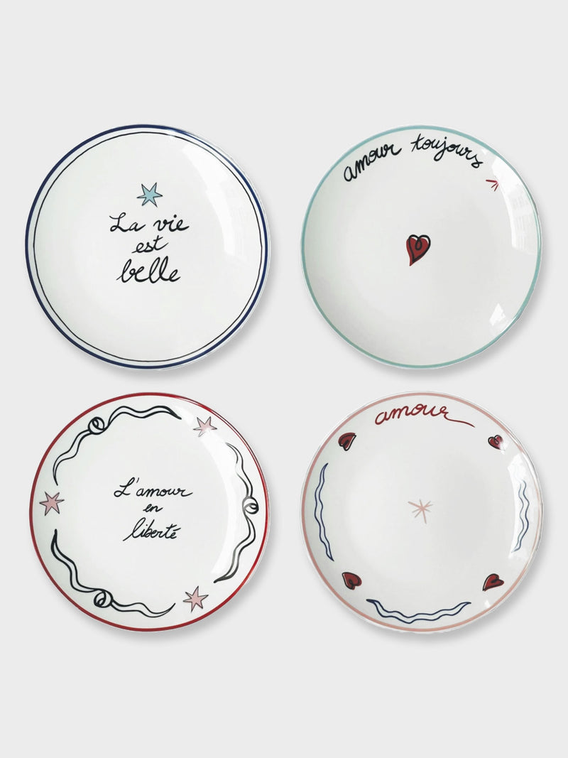 Love is Freedom - Set of 4 Side Plates