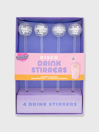 Disco Ball Drink Stirrers - 4 Pack