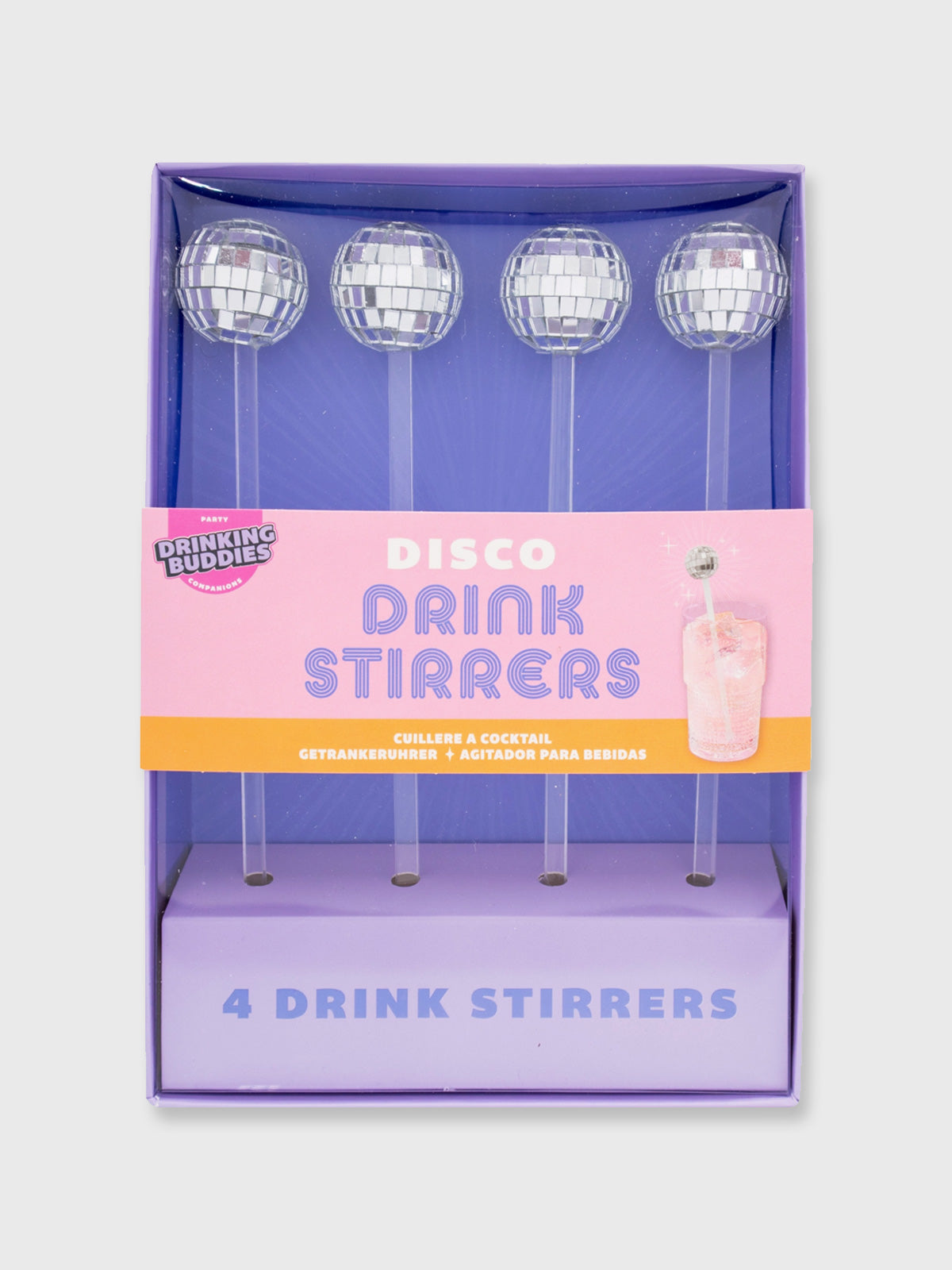 Disco Ball Drink Stirrers - 4 Pack