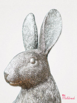 Silver Hare / Rabbit Statue - 36cm