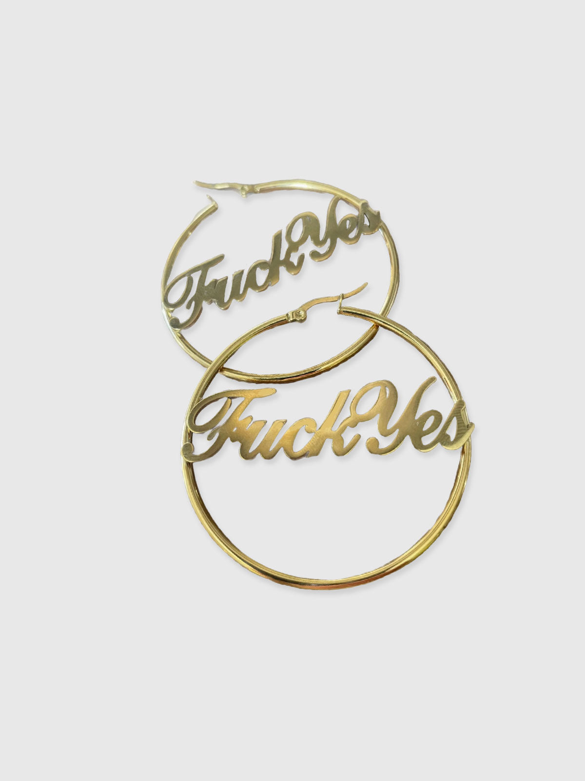Cheeky Words Hoop Earrings - Fuck Yes