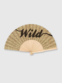 Hand Fan Gold Glitter - Wild