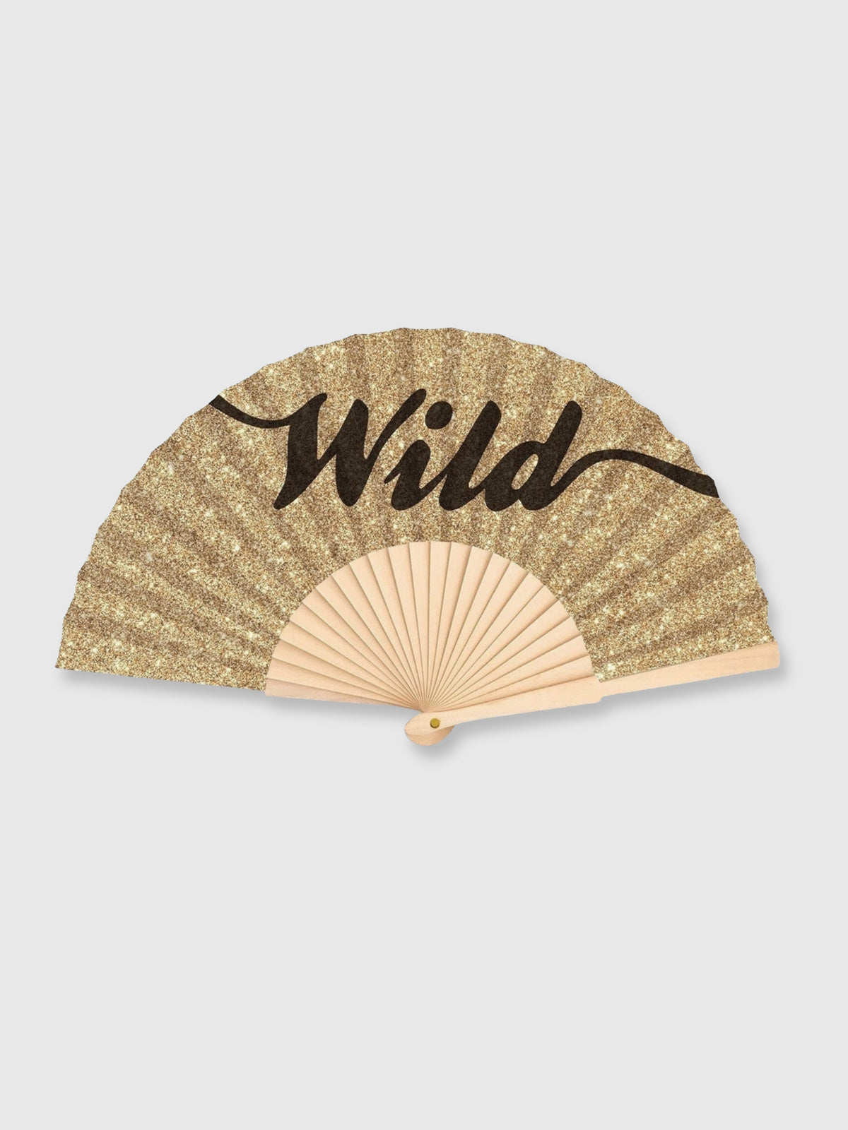 Hand Fan Gold Glitter - Wild