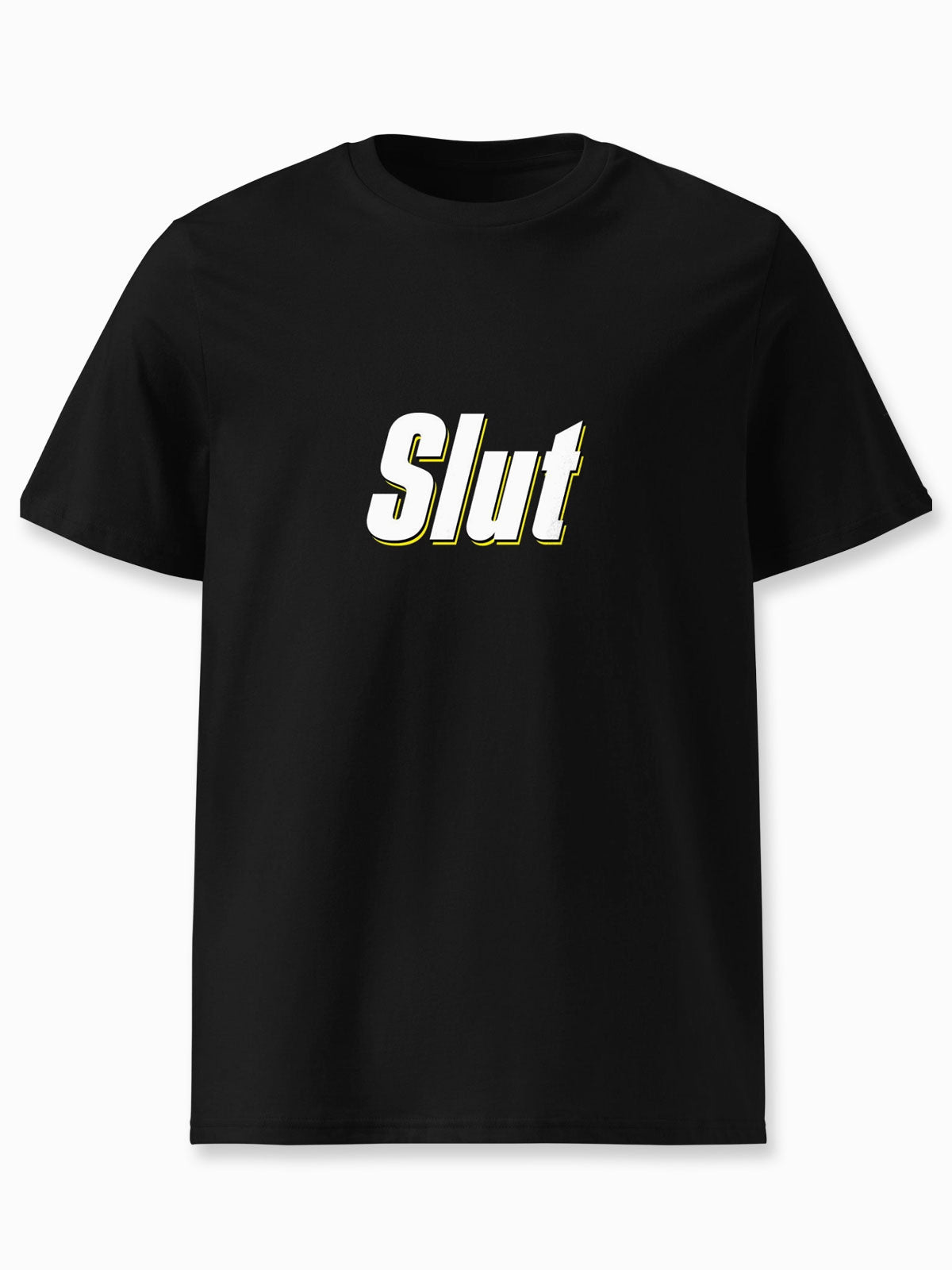 Slut Slogan T-Shirt - Black
