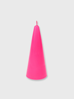 Cone Candle - Bright Pink - 15cm