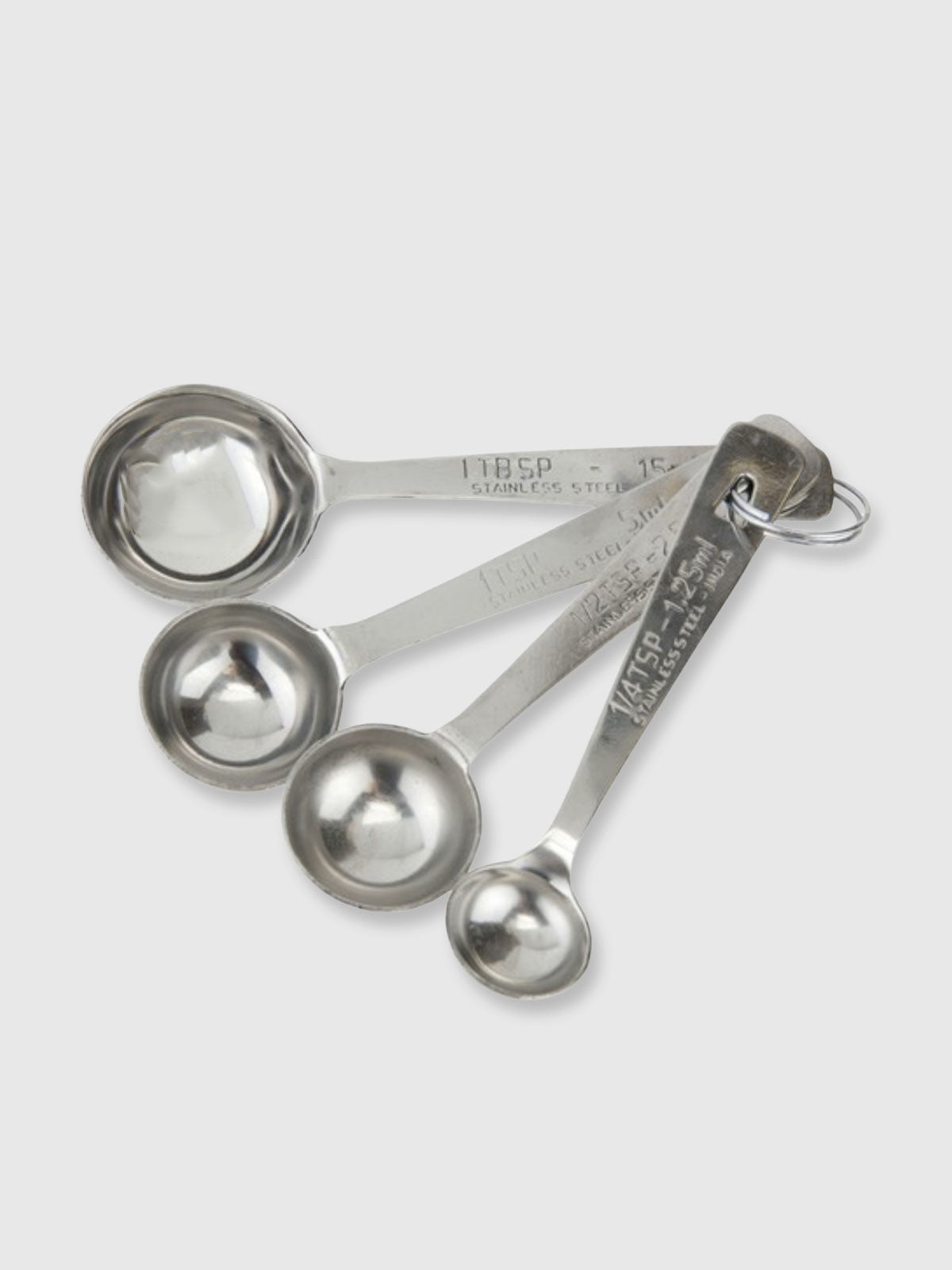 Stainless Steel Measuring Round Spoons - Set of 4