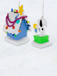 Peanuts Hanging Ornament - Set of 2 Snoopy & Doghouse