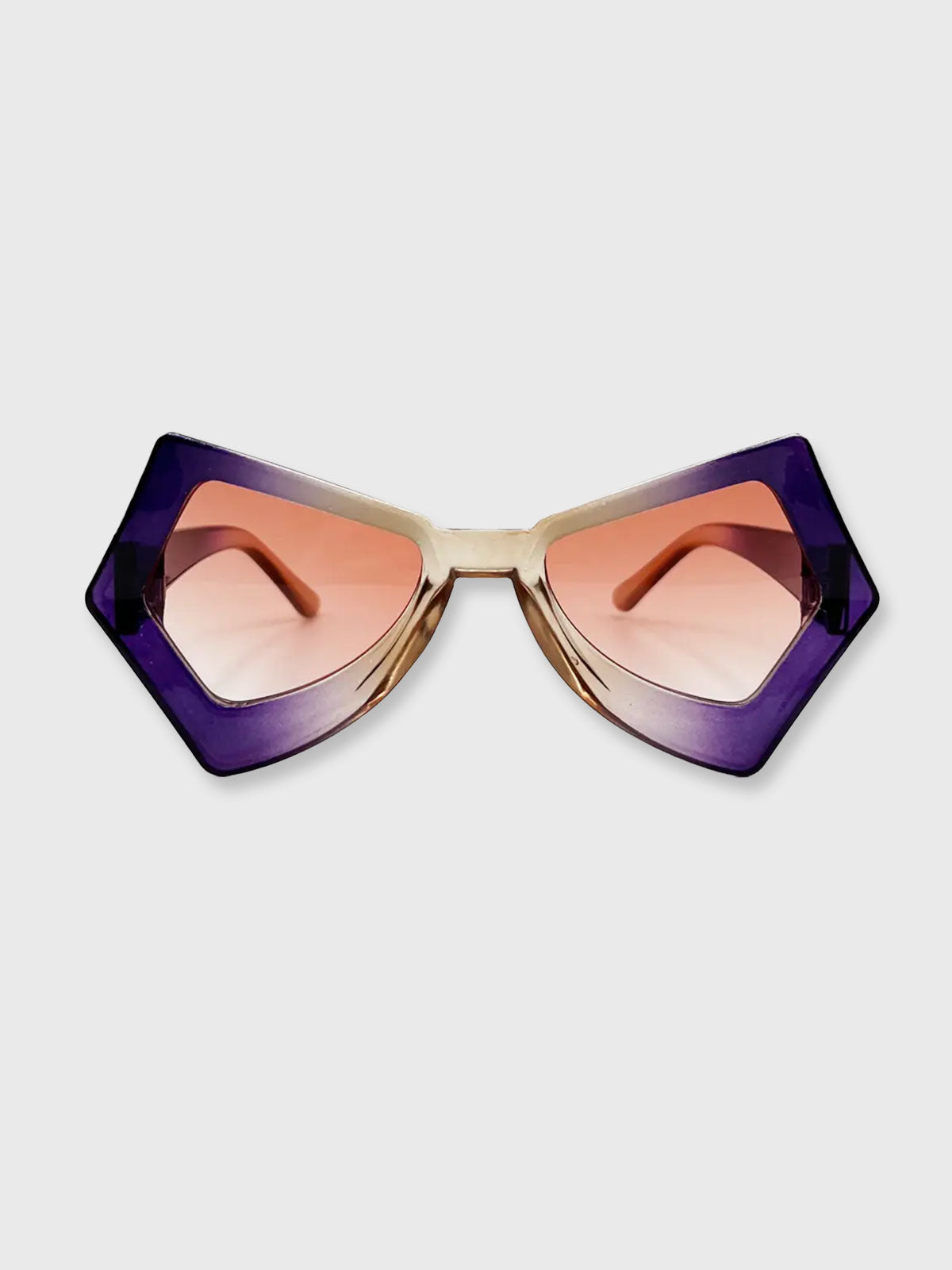 Sunglasses 2 Tone Angular Sunglasses in Purple