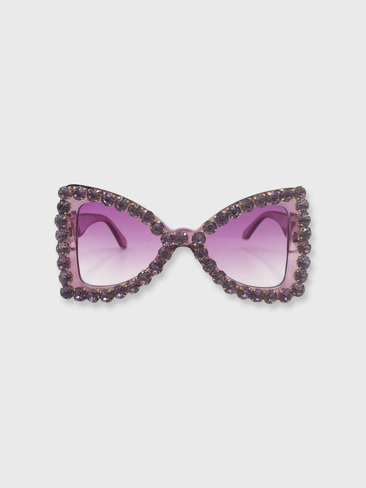 Sunglasses Oversized Triangular Crystal Gem in Purple