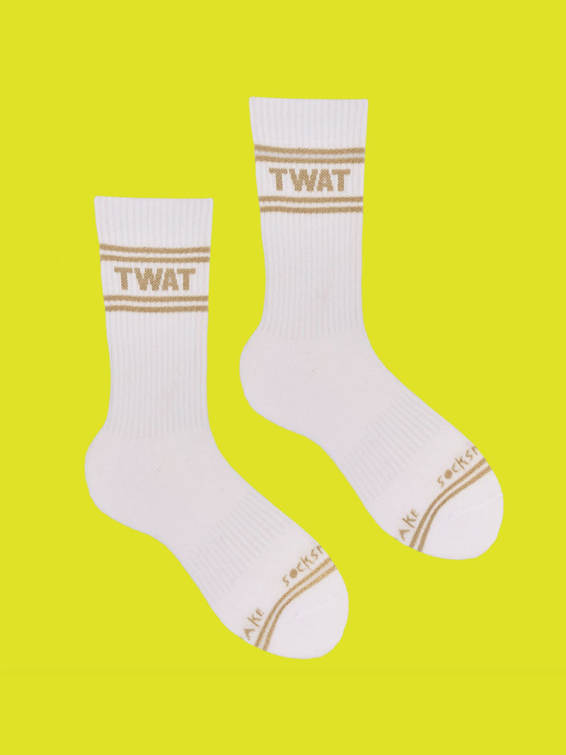 Sweary Socks - Twat - White