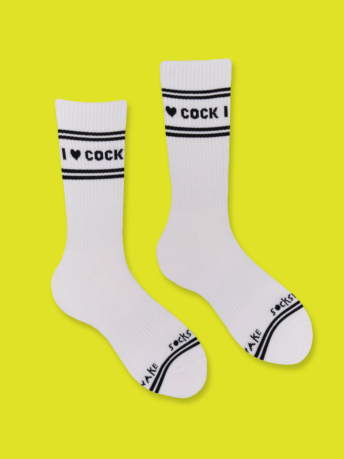 Sweary Socks - I (heart) C*ck - White & Black