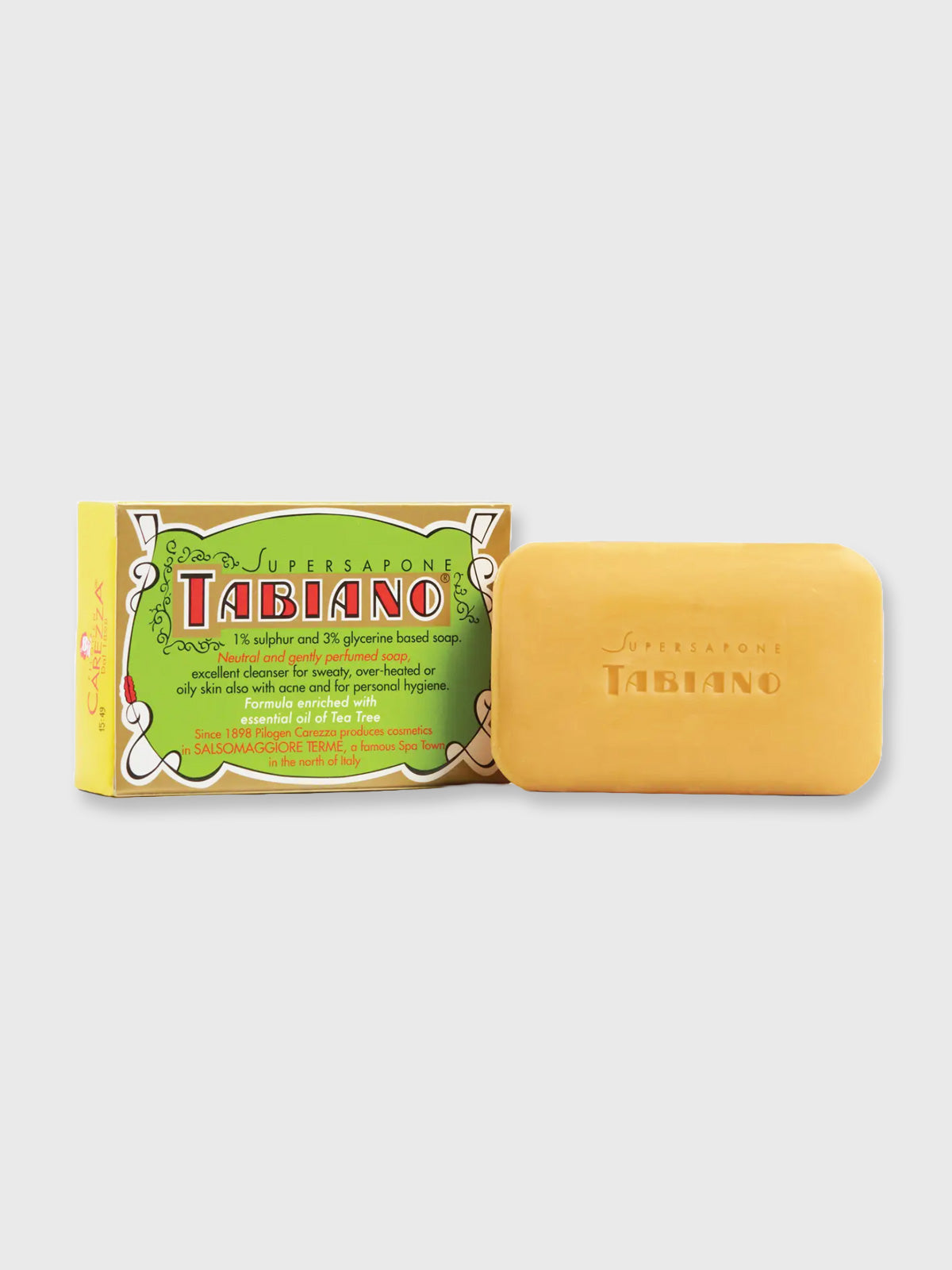 Italian Tabiano Bar Soap with Tea Trea & Sulfur - 125g