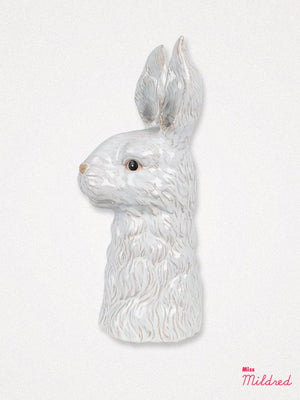 Light Grey Rabbit Head Ceramic Vase