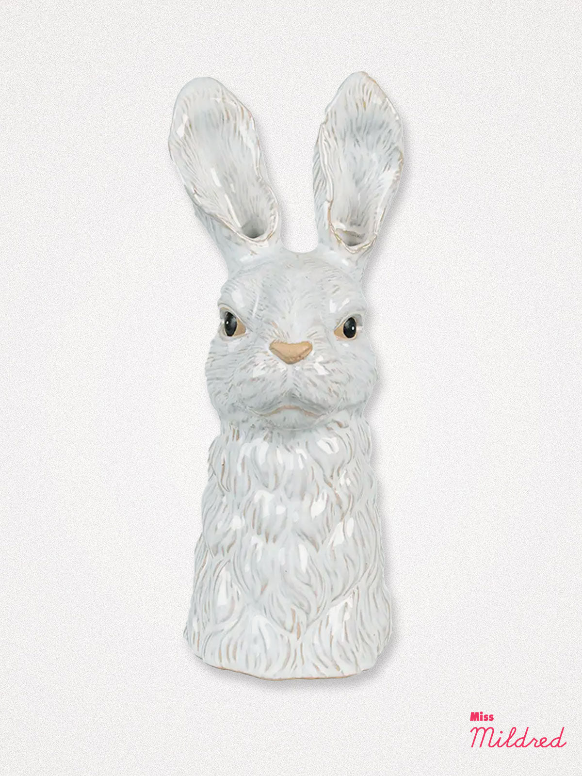 Light Grey Rabbit Head Ceramic Vase